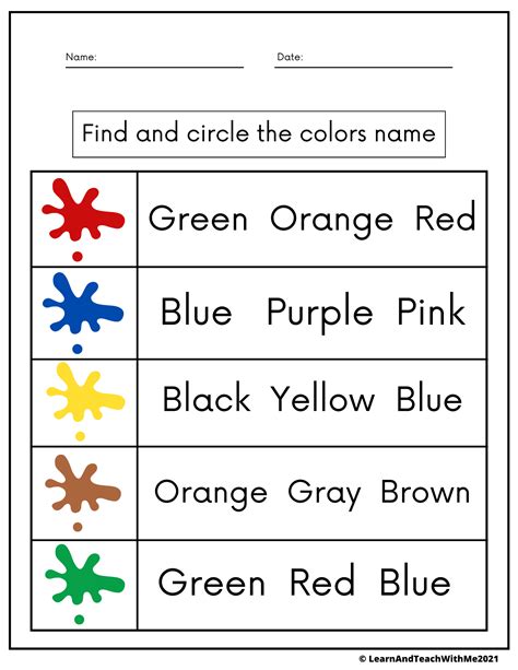 Color Word Writing Worksheets and Color Activities | Made By Teachers