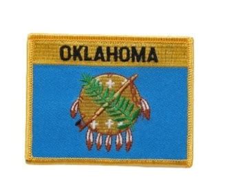 OKLAHOMA STATE Flag PATCH Iron-on Embroidered Applique Top - Etsy