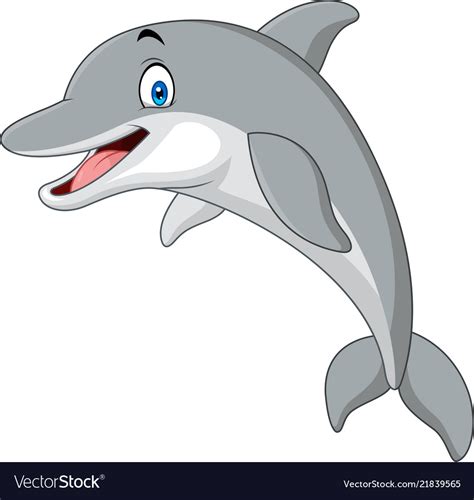 Cartoon funny dolphin Royalty Free Vector Image