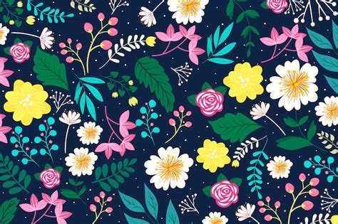 Free Vector | Ditsy colorful floral wallpaper