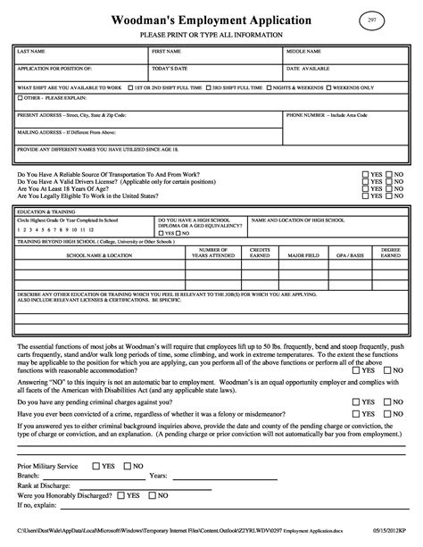 Employment Form Template Collection