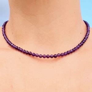 Amethyst Choker Necklace Choker Amethyst Natural Stones - Etsy