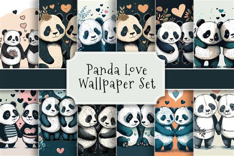 Panda Love Wallpaper Illustrated