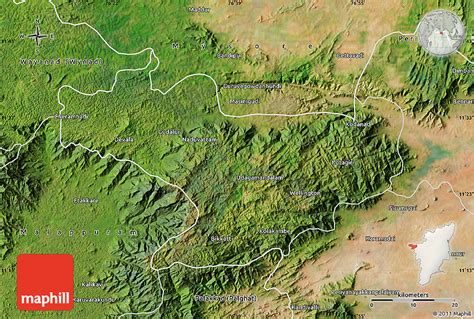 Satellite Map of Nilgiris