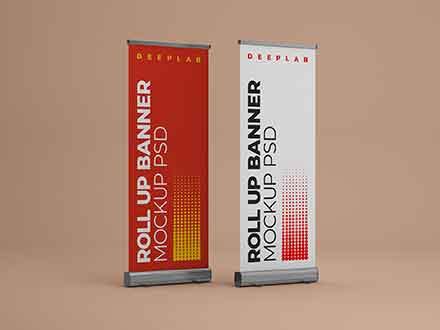 Free Roll-up Banner Mockup Set (PSD)