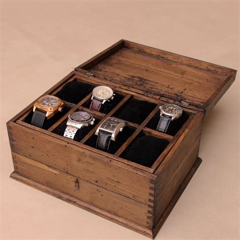 Personalized Rustic Men's Watch Box for 8 by OurWeddingInvites, $149.00 | Watches for men, Mens ...