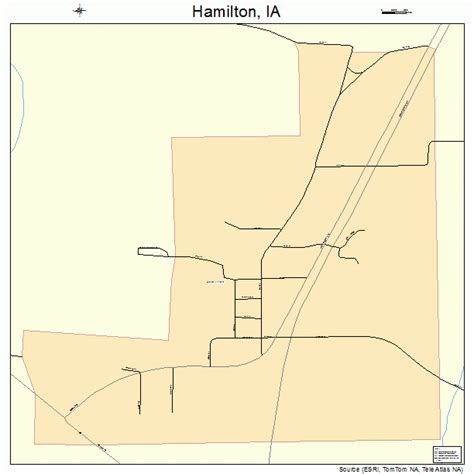 Hamilton Iowa Street Map 1933870