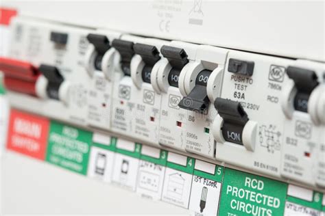 An RCD Circuit Breaker Switch Displays OFF for Lights Stock Photo - Image of mains, safety: 79944256