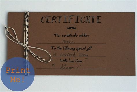 The Petit Cadeau: Printable Gift Certificates for Men! | Printable gift ...