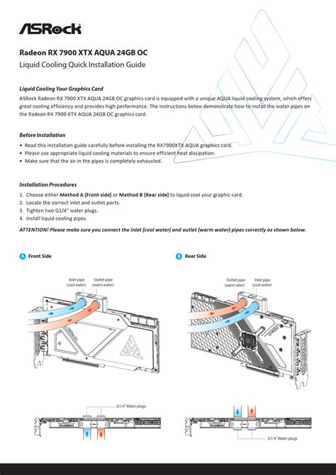 ASRock Radeon RX 7900 XTX AQUA 24GB OC Liquid Cooling Guide
