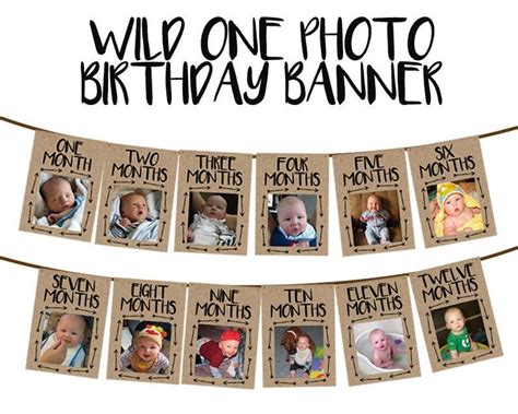 Wild One Banner - Wild ONE Photo Banner - Wild One Birthday Banner - Photo Birthday Banner - 1st ...