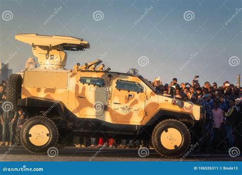 Perform of Military and Civil Vehicles on Qatar National Day Parade ...