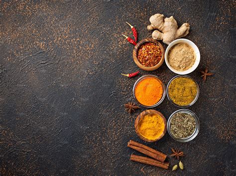 Traditional indian spices on rusty background featuring paprika, cardamom | Food Images ...