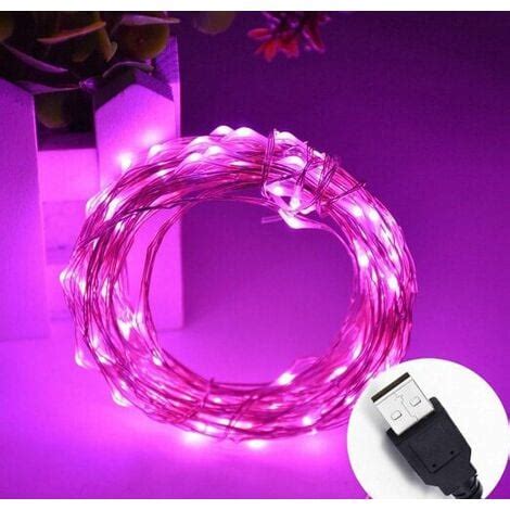 Stringa Led USB Pink Fucsia 5 Metri 50 Led IP67 Per Decorazione Gaming ...