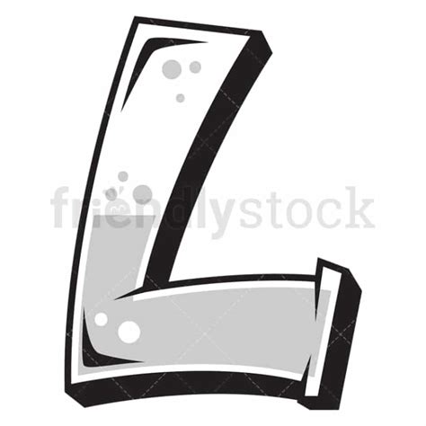 Graffiti Letter L Cartoon Vector Clipart - FriendlyStock