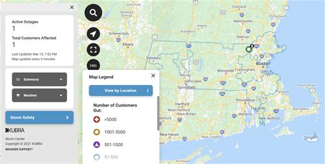 Massachusetts power outage map - everyone gets power... except that guy ...