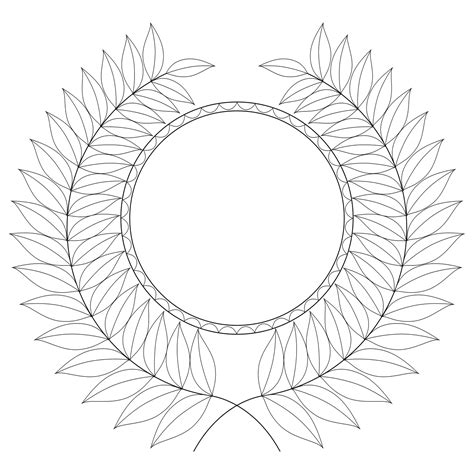 Laurel wreath and medal coloring page | Coloring pages, Laurel wreath, Wreath drawing