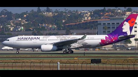HD *NEW LIVERY* Hawaiian Airlines Airbus A330-200 Takeoff from San Diego - YouTube