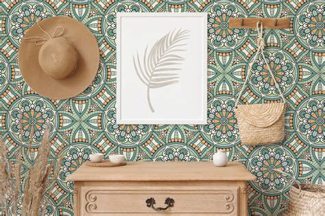 Boho mandala Wallpaper - Peel and Stick or Non-Pasted