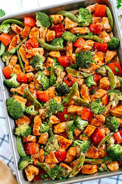 Sheet Pan Sesame Chicken and Veggies - Eat Yourself Skinny