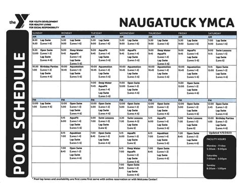 Pool Schedule and Rules – NAUGATUCK YMCA