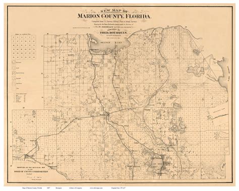 Marion County Florida 1887 - Old Map Reprint - OLD MAPS