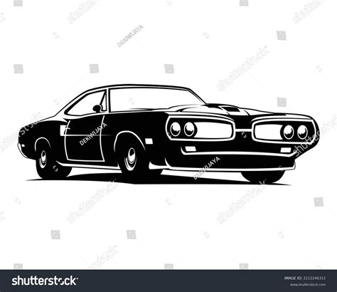 Muscle Car Vector Illustration Black Only Stock Vector (Royalty Free ...