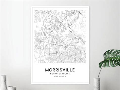 Morrisville Map Print, Morrisville Map Poster Wall Art, Nc City Map ...