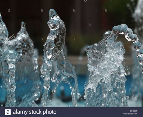 water spouting in fountain, close up showing abstract shapes Stock ...