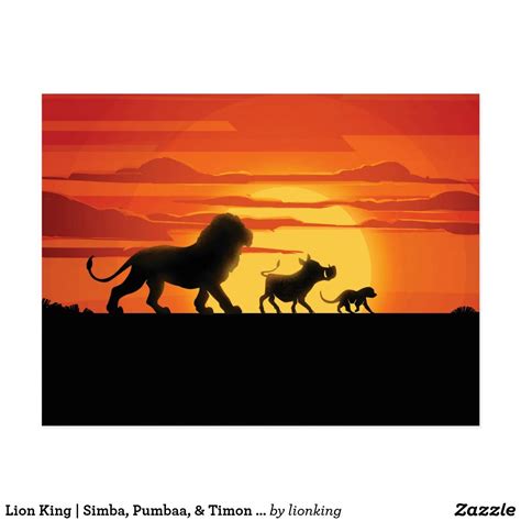 Lion King | Simba, Pumbaa, & Timon Silhouette Postcard Check out the iconic silhouettes of Simba ...