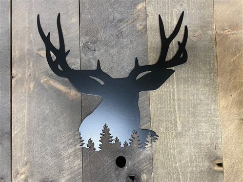 Deer Metal Art Wall Hanging, Deer Hunter Gift, the Great Outdoors, Deer Metal Wall Accent, Buck ...