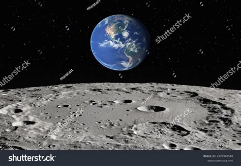 Earth Seen Surface Moon Elements This Stock Photo 2128962518 | Shutterstock