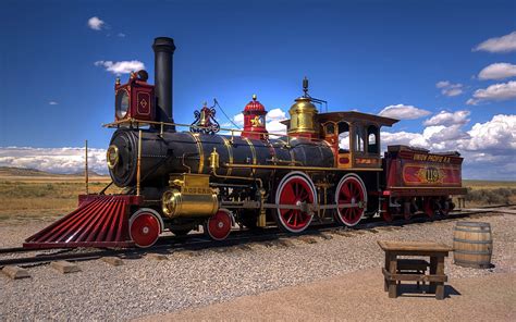 Vintage red and black train, steam locomotive, vintage, train, railway HD wallpaper | Wallpaper ...