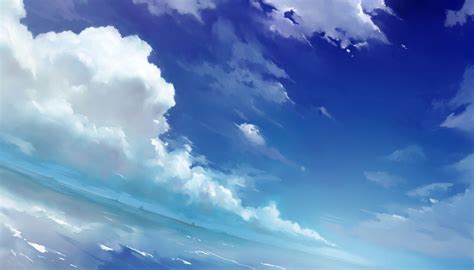 Blue Anime Aesthetic Clouds - Anime Wallpaper HD