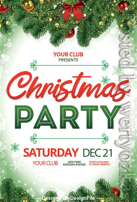 Christmas Party Event Design Flyer PSD Template free download