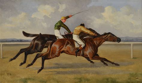 ALFRED WHEELER-OIL PAINTING-RACE HORSES