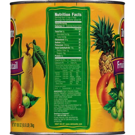 canned fruit nutrition facts