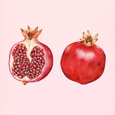 Illustration of isolated pomegranate watercolor style | premium image by rawpixel.com ...