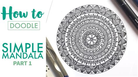 HOW TO DOODLE: Simple mandala - part 1 - YouTube