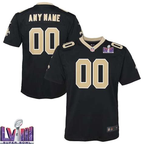 Custom New Orleans Saints Super Bowl LVIII Home Game Jersey NFL 2023 ...