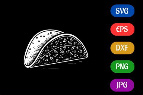 Taco | Silhouette Vector SVG EPS DXF PNG Graphic by Creative Oasis ...