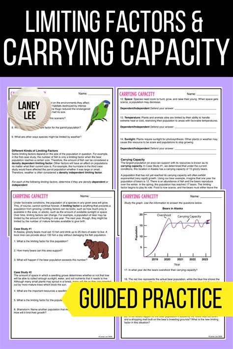 Carrying Capacity Worksheet