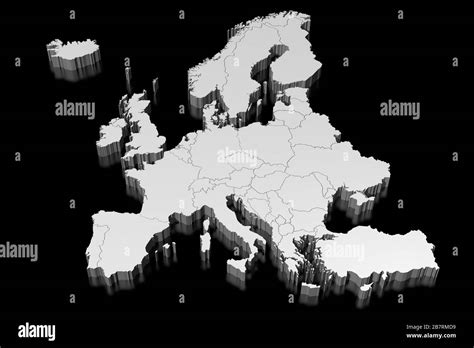 3D map - Europe Stock Photo - Alamy