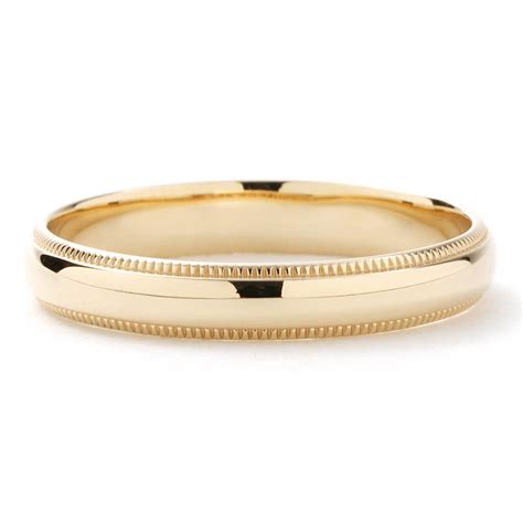 Milgrain 3mm Wedding Band in Yellow Gold | New York Jewelers Chicago