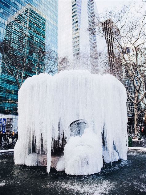 Frozen fountain in Bryant Park by David Urbanke. | DAVID URBANKE | Ny city, Nyc life, Bryant park