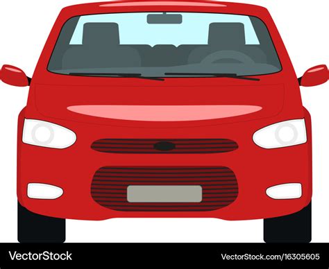 Cartoon red car front view Royalty Free Vector Image