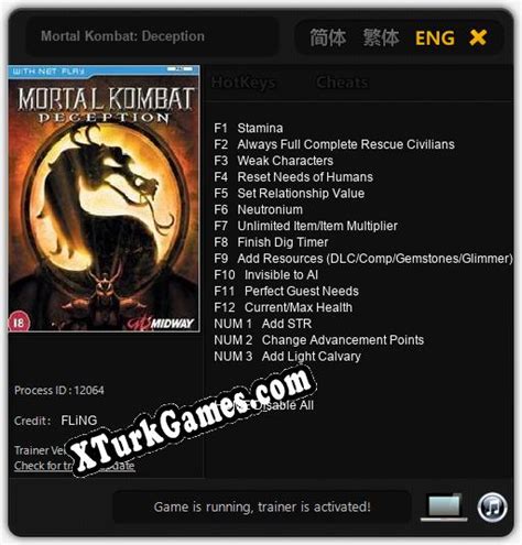 Mortal Kombat: Deception: Cheats, Trainer +15 FLiNG » XTurkGames.COM