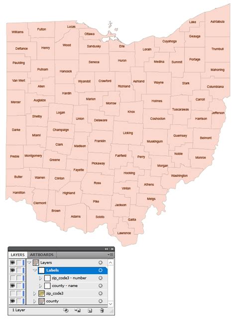 Ohio Three Digit Zip Code County Map Your Vector Maps | The Best Porn Website
