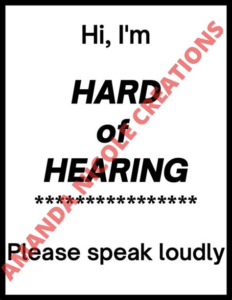 Hard of Hearing Sign I Hospital Room Sign I Hearing Impaired | Etsy