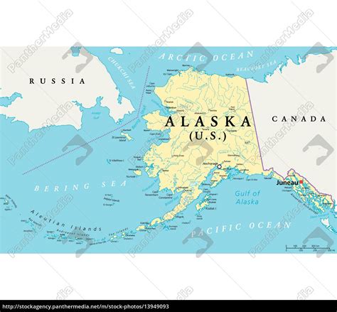 Alaska Political Map - Stock Photo - #13949093 | PantherMedia Stock Agency